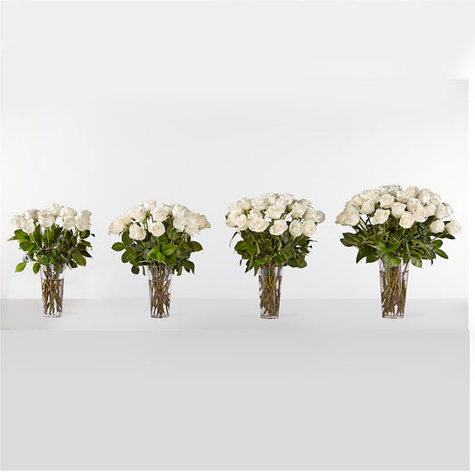 Long Stem White Rose Bouquet – Boston City Florist, Boston MA