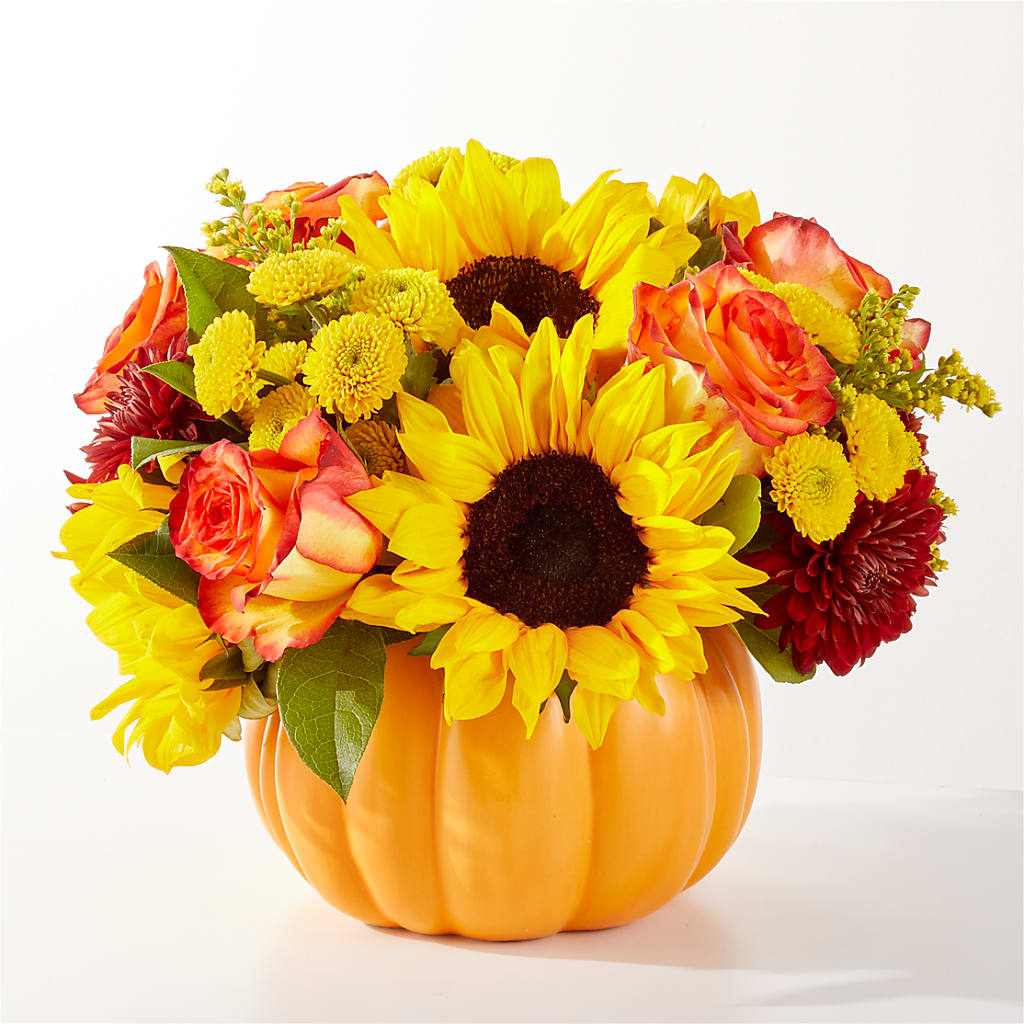 Golden Gourd Pumpkin Bouquet – Boston City Florist, Boston MA