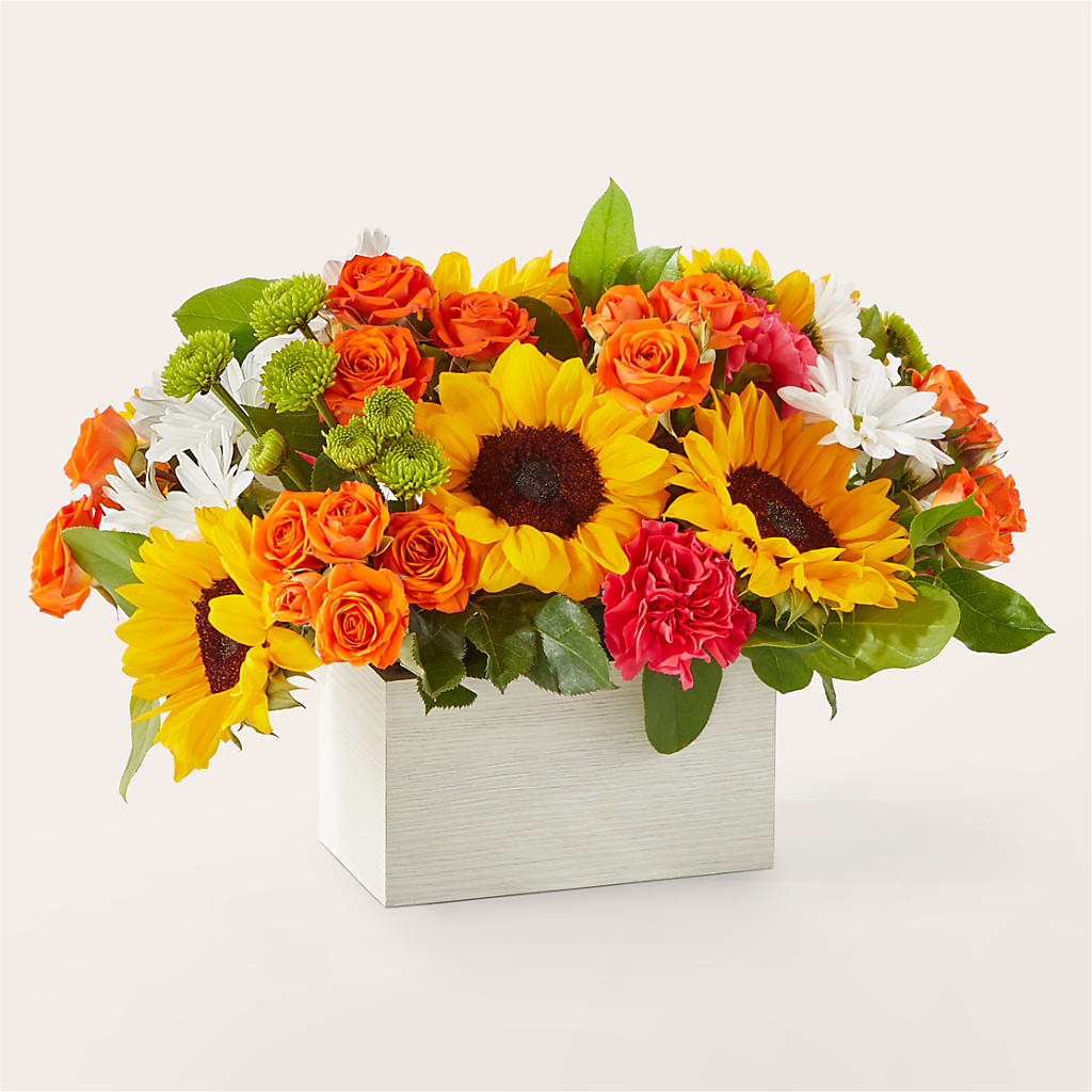 Sun-drenched Blooms Box Bouquet – Boston City Florist, Boston MA
