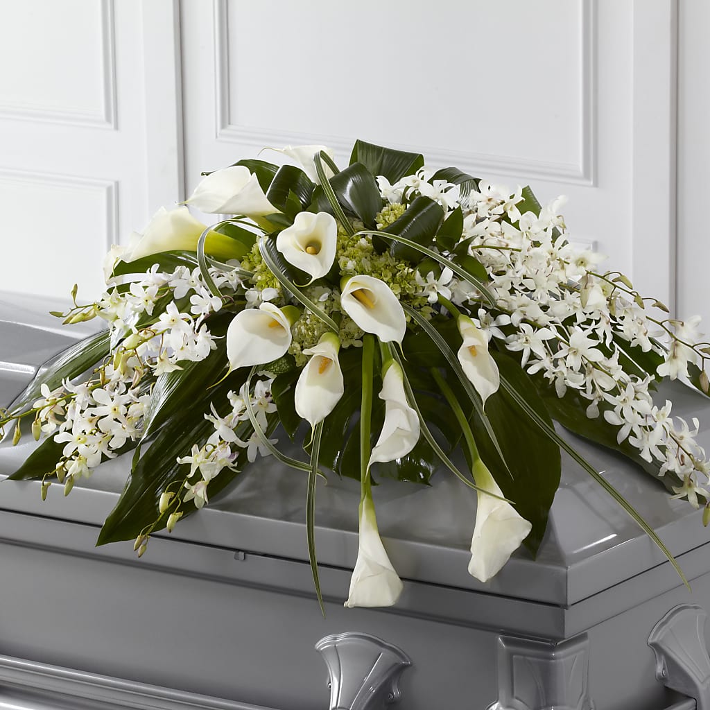 Angel Wings Casket Spray – Boston City Florist, Boston MA