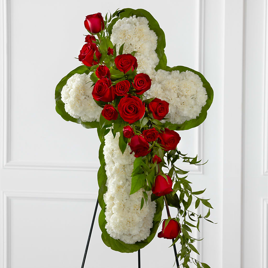 Floral Cross Easel – Boston City Florist, Boston MA