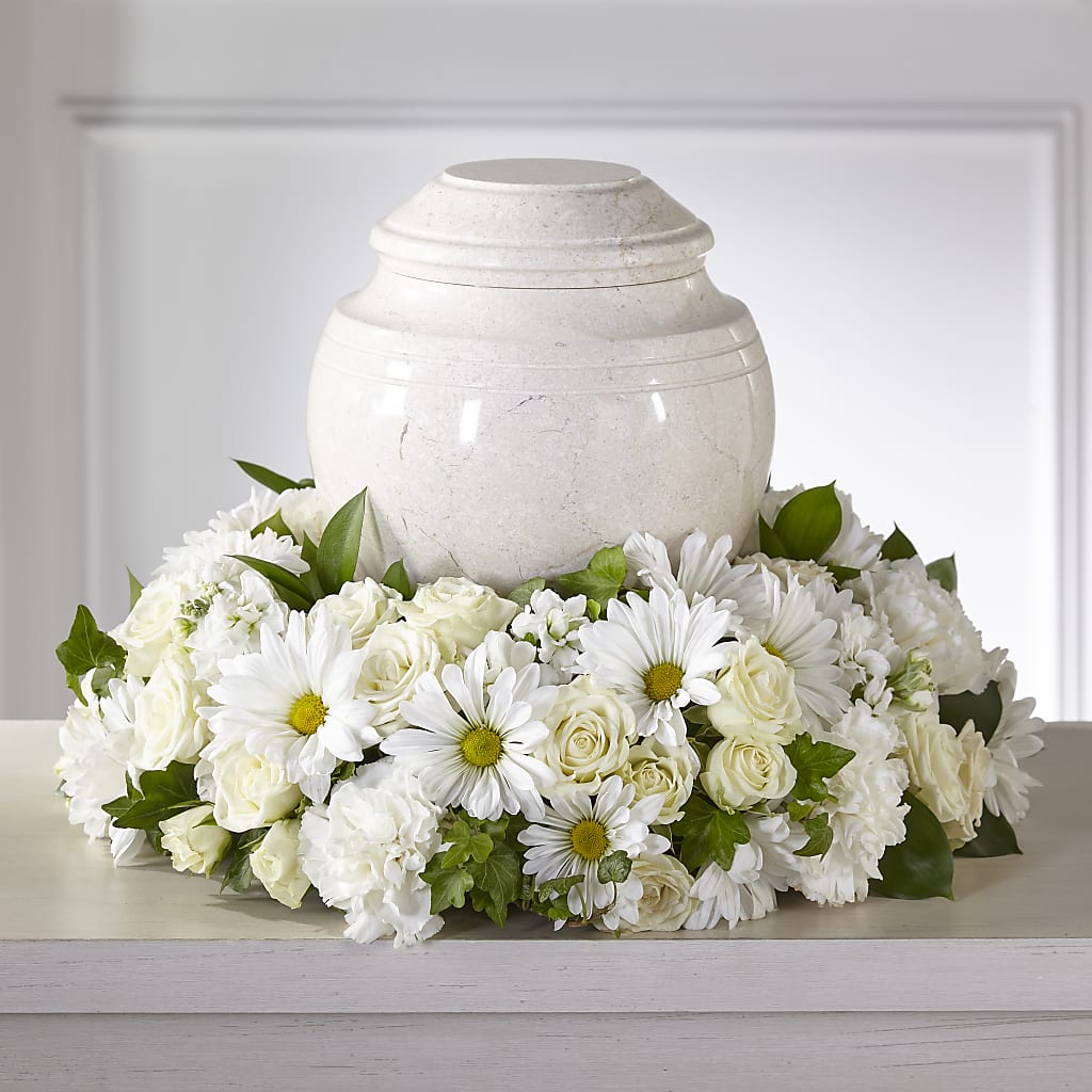 Ivory Gardens Cremation Adornment – Boston City Florist, Boston MA