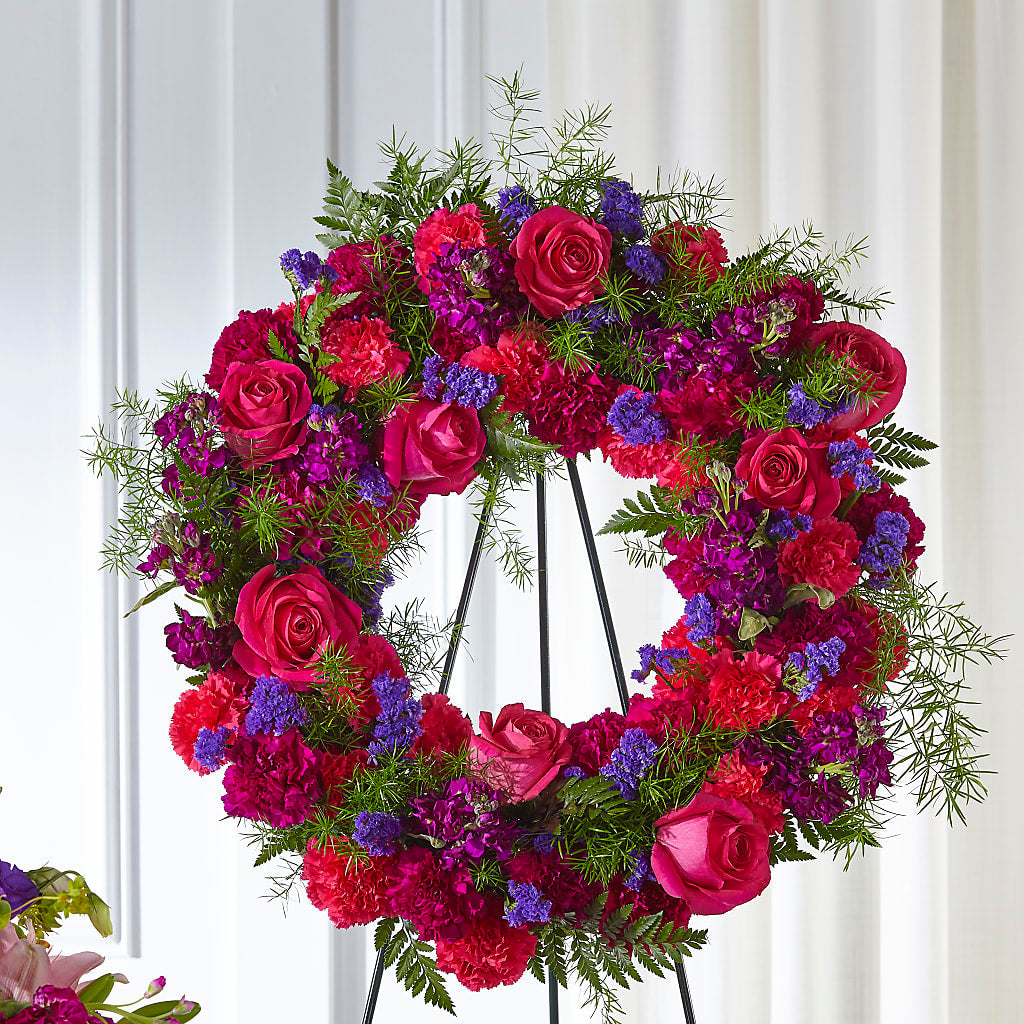 Calming Colors Wreath – Boston City Florist, Boston MA