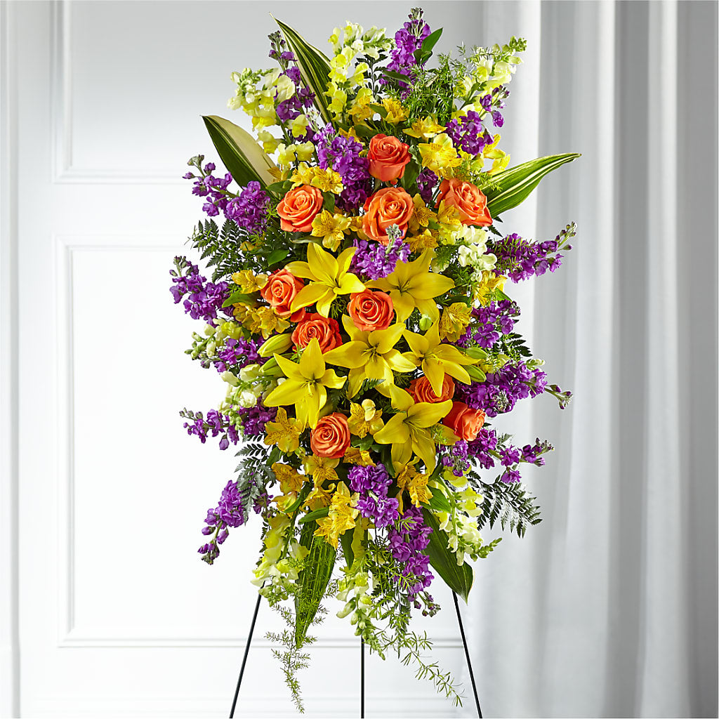 Thoughtful Prayers Standing Spray – Boston City Florist, Boston MA