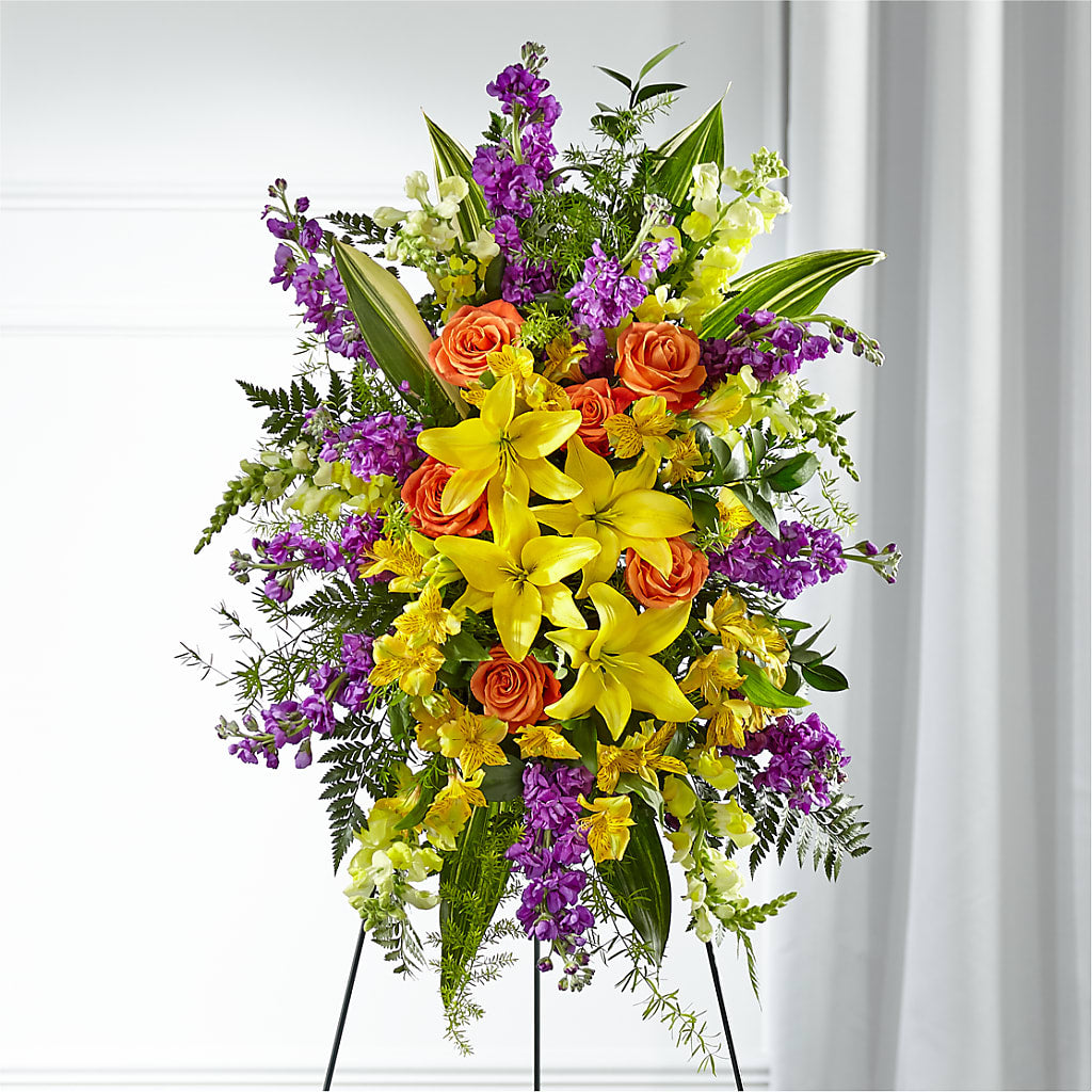 Thoughtful Prayers Standing Spray – Boston City Florist, Boston MA
