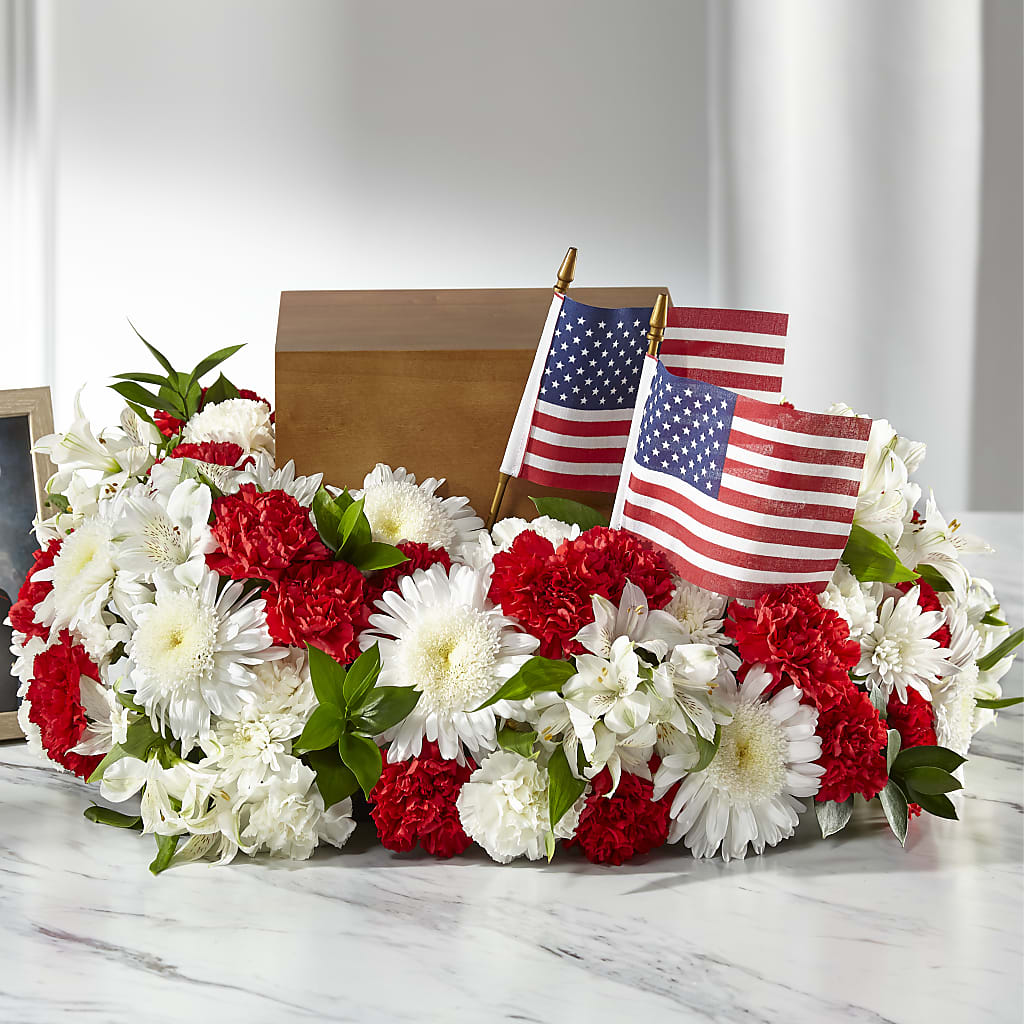Spirit of Patriotism Cremation Adornment – Boston City Florist, Boston MA