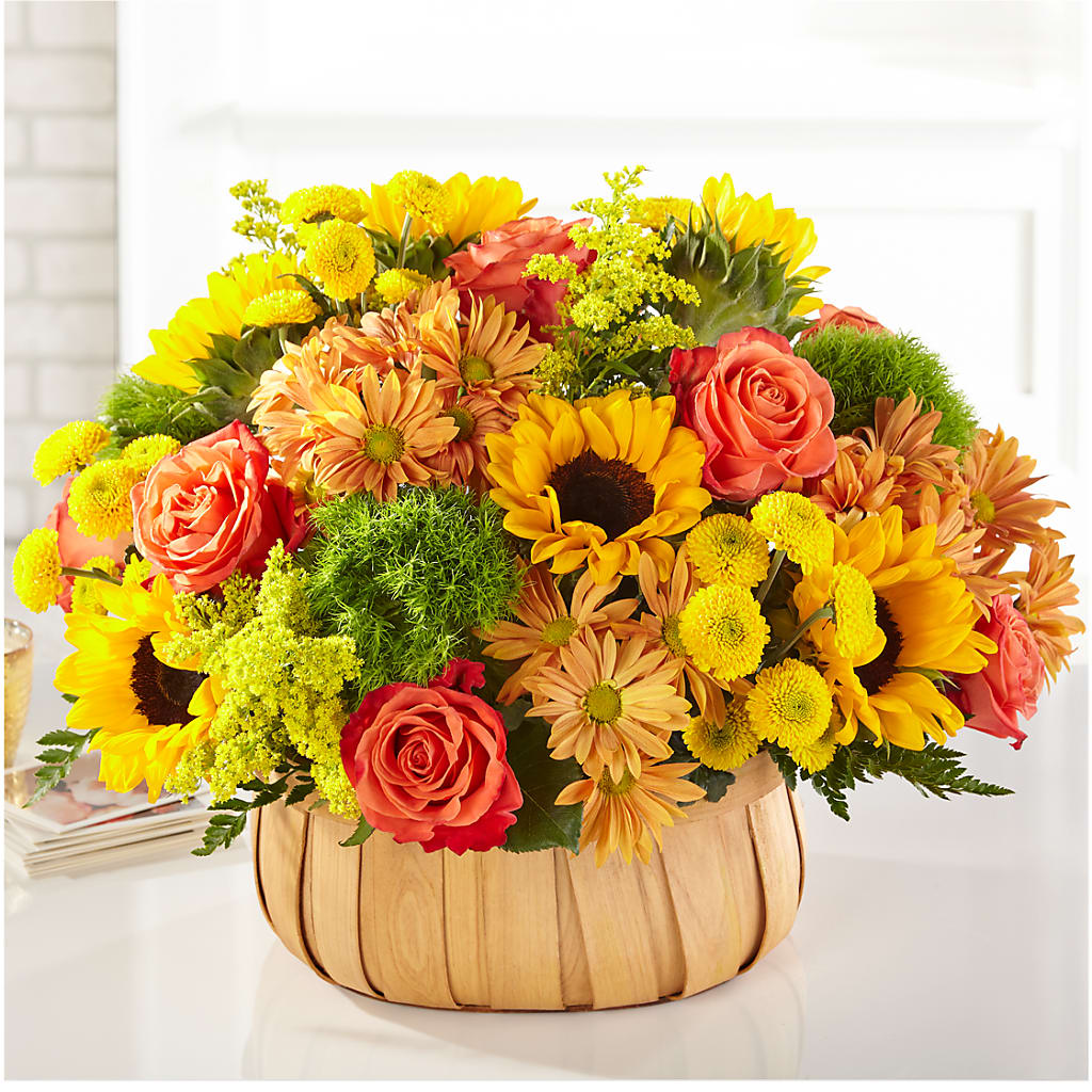 Harvest Sunflower Basket – Boston City Florist, Boston MA