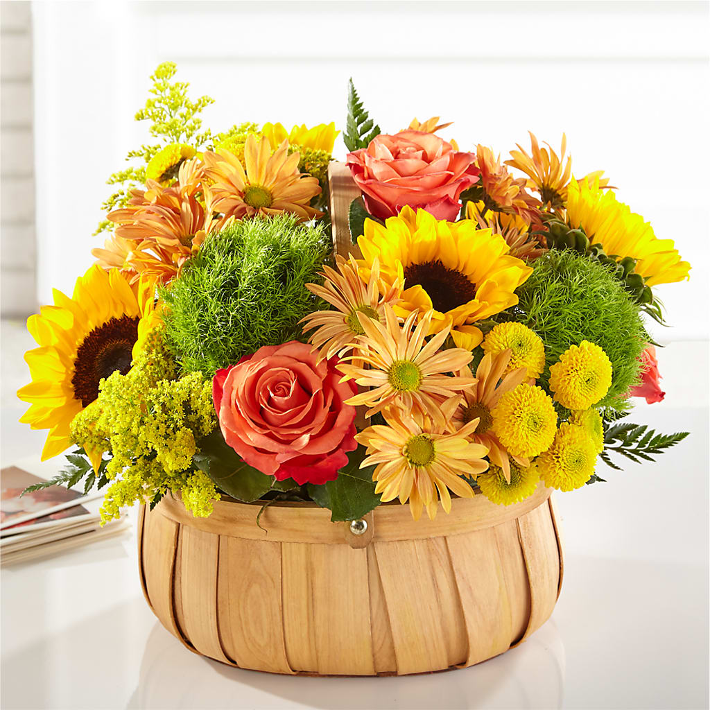 Harvest Sunflower Basket – Boston City Florist, Boston MA