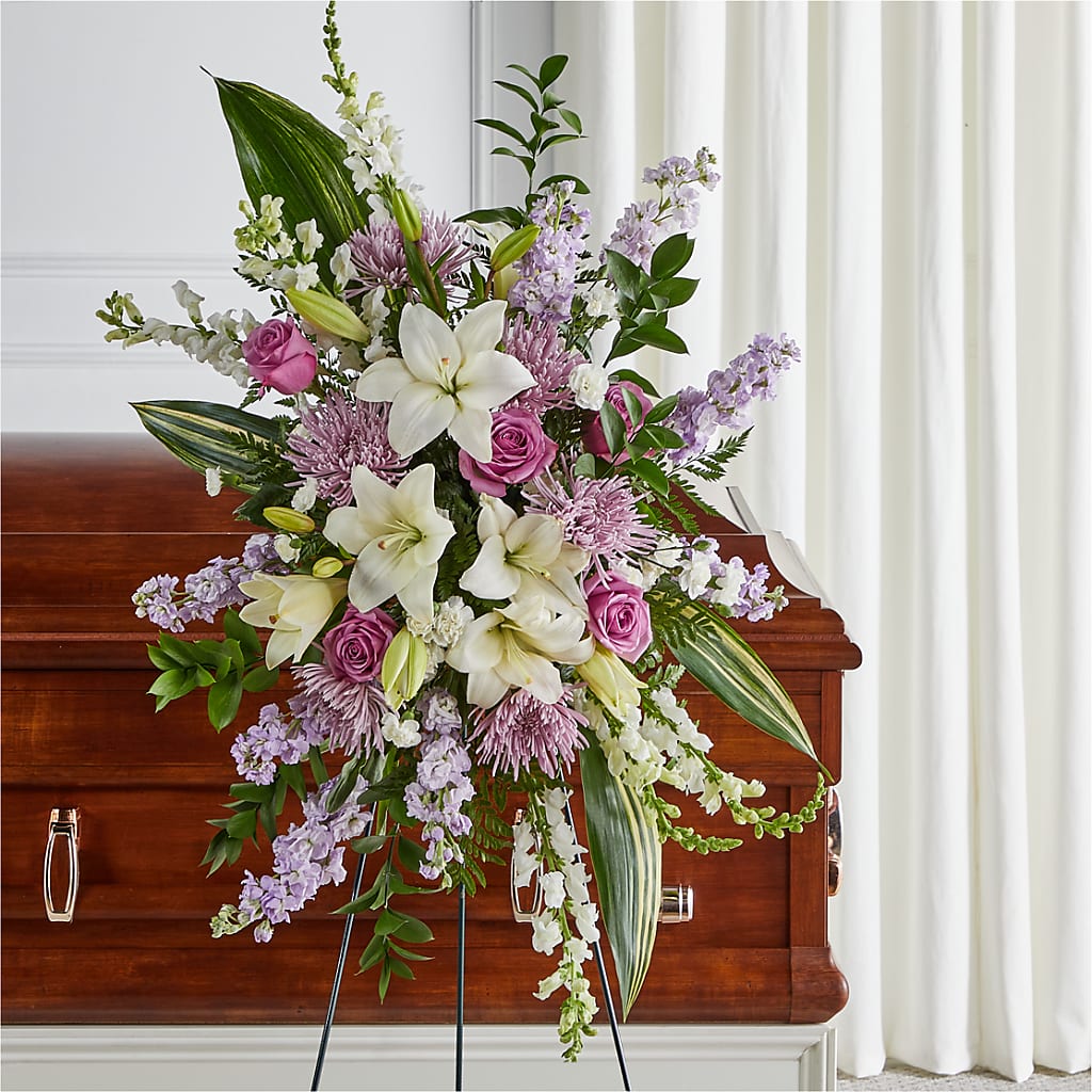 Grateful Hearts Standing Spray – Boston City Florist, Boston MA
