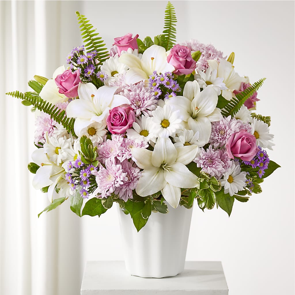 Warmest Thoughts Tabletop Basket – Boston City Florist, Boston MA