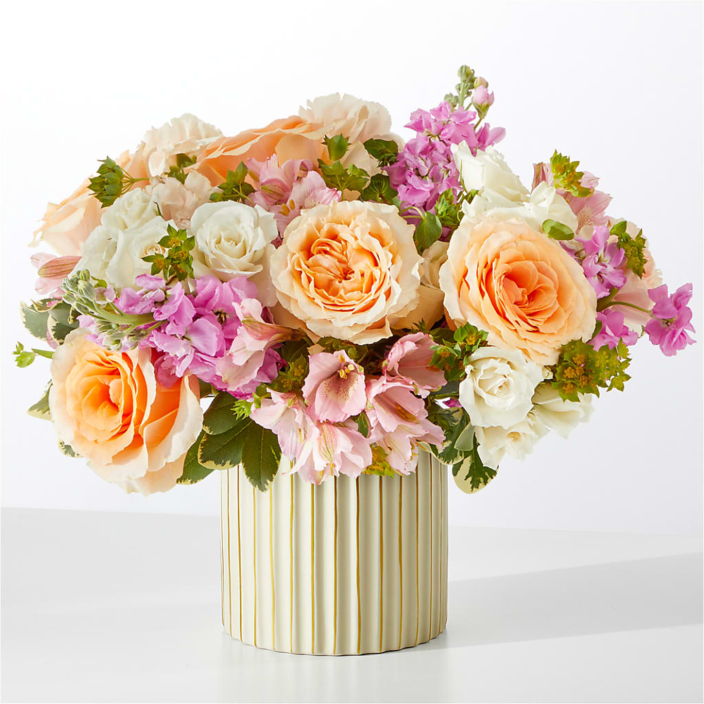 Paradise Bouquet with Ivory Vase – Boston City Florist, Boston MA