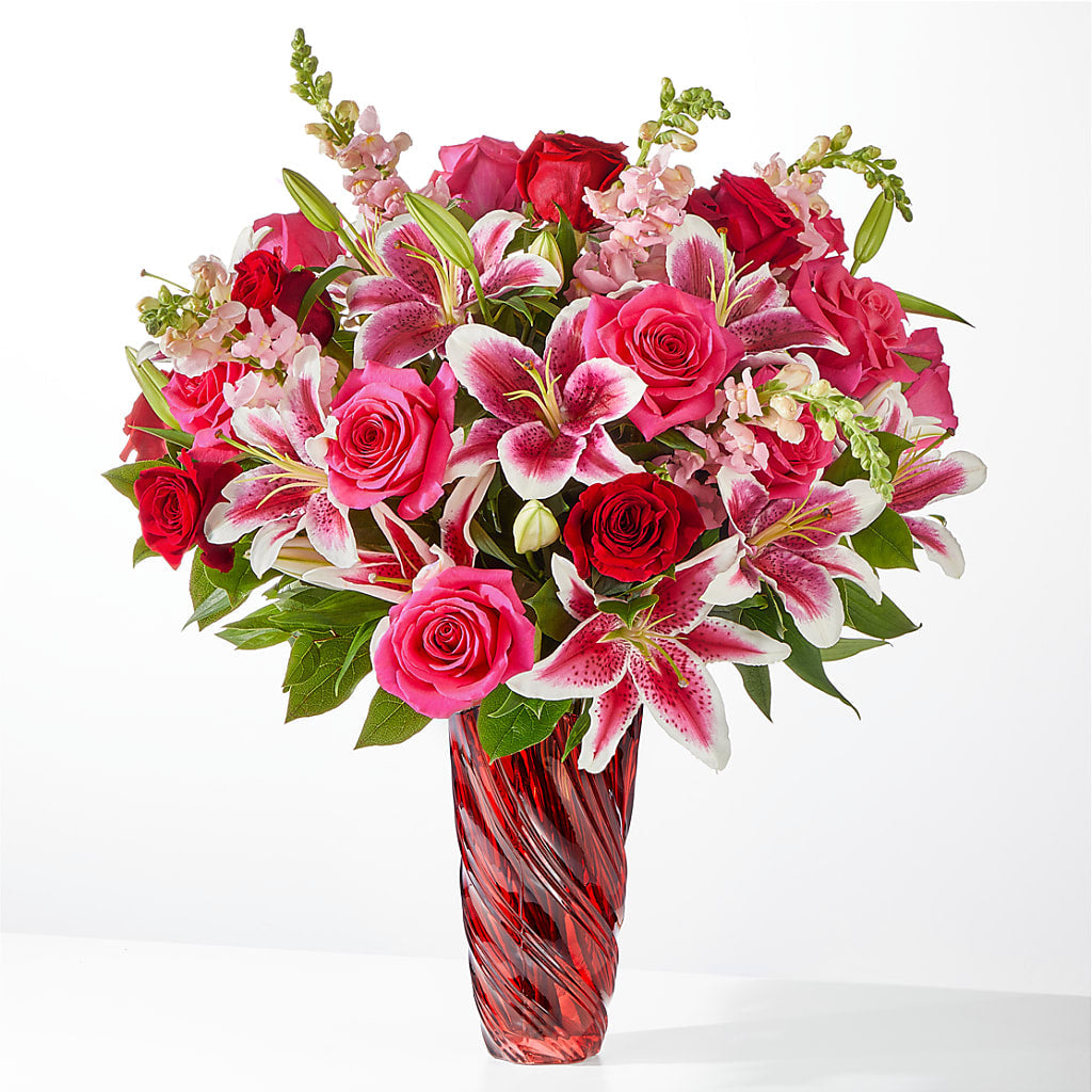 Always You Bouquet with Luxe Swirl Vase – Boston City Florist, Boston MA