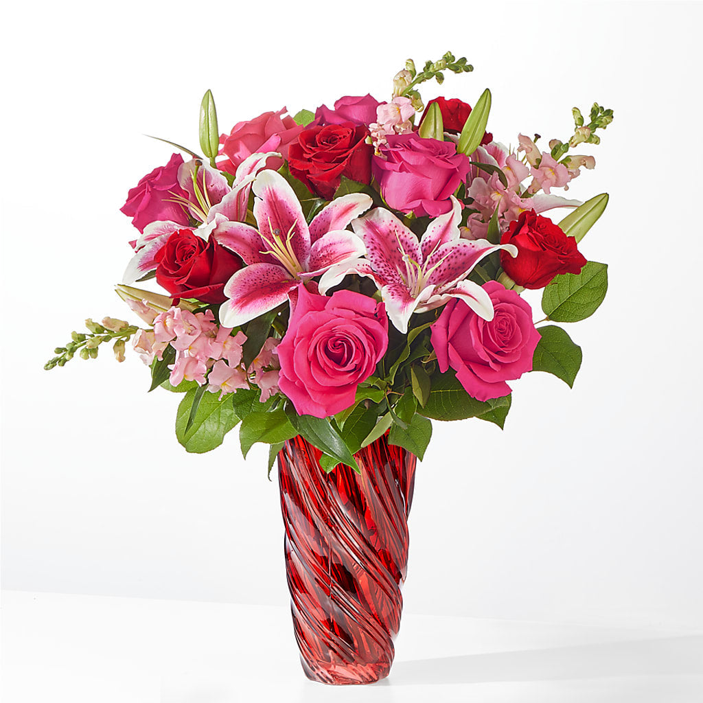 Always You Bouquet with Luxe Swirl Vase – Boston City Florist, Boston MA