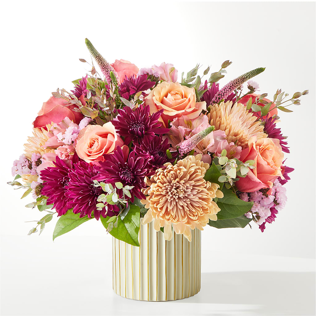Berry Cobbler Bouquet with Ivory Vase – Boston City Florist, Boston MA
