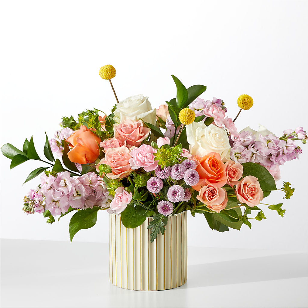 French Market Bouquet with Ivory Vase – Boston City Florist, Boston MA