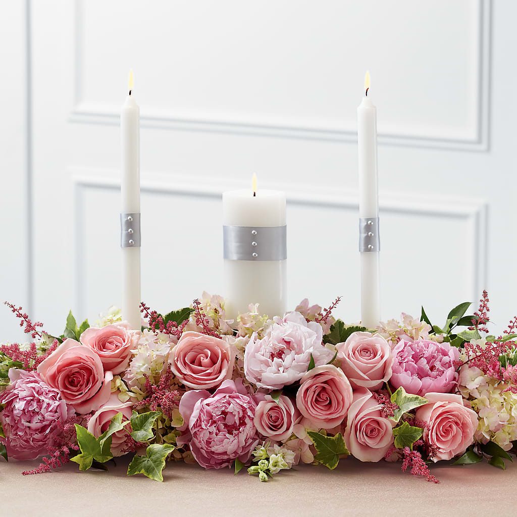 Worldwide Romance Unity Candle Arrangement – Boston City Florist, Boston MA