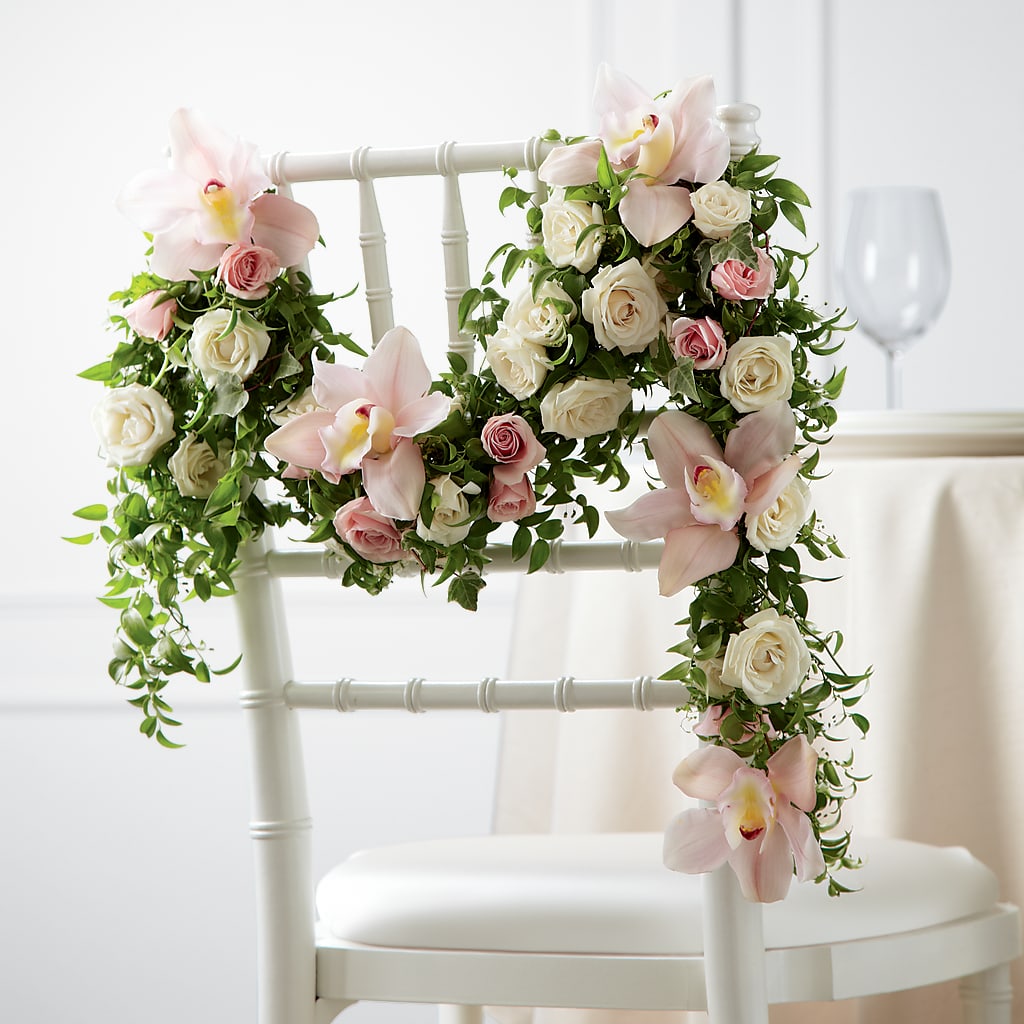 Orchid Rose Chair Décor – Boston City Florist, Boston MA