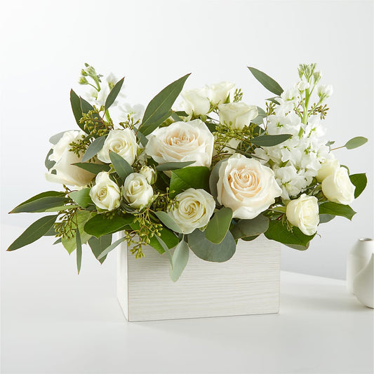 Fresh Linen Box Bouquet –  Boston City Florist, Boston MA