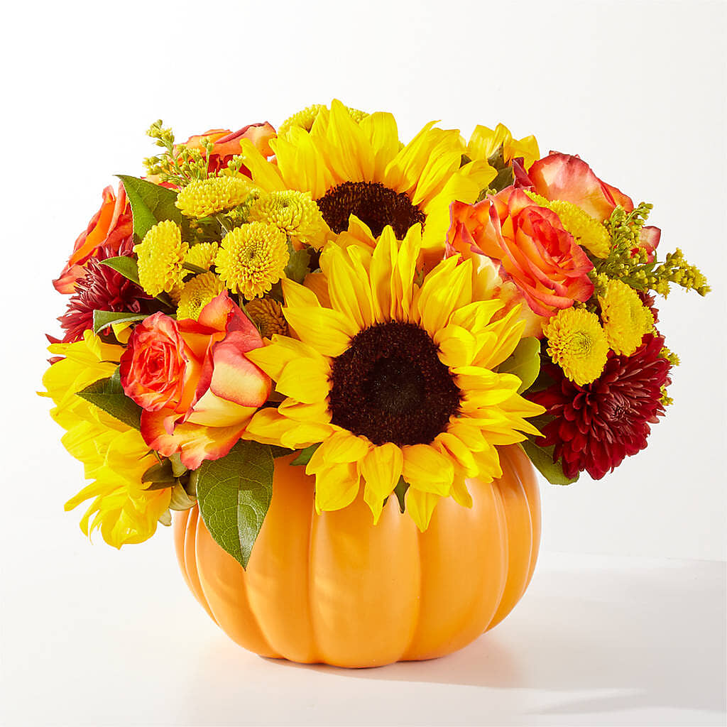 Golden Gourd Pumpkin Bouquet –  Boston City Florist, Boston MA