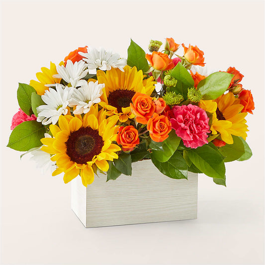 Sun-drenched Blooms Box Bouquet –  Boston City Florist, Boston MA