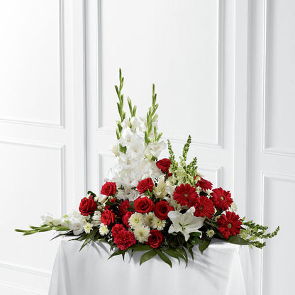 Crimson & White Arrangement –  Boston City Florist, Boston MA