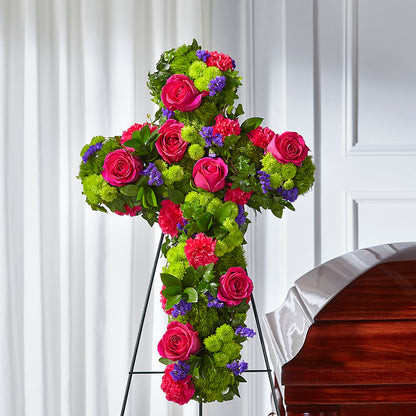Tribute Rose Floral Cross –  Boston City Florist, Boston MA
