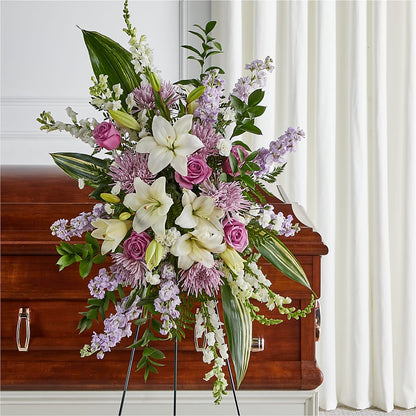 Grateful Hearts Standing Spray –  Boston City Florist, Boston MA