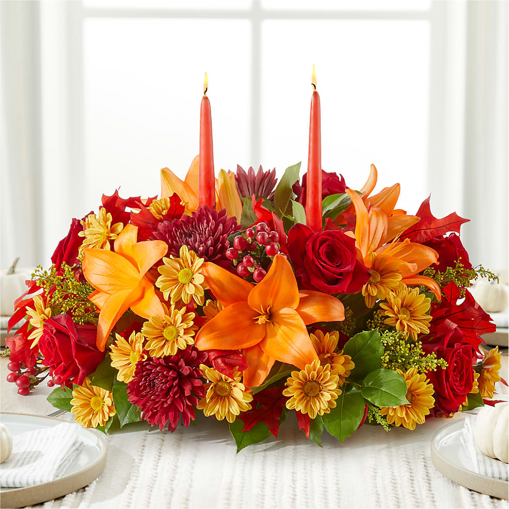 Autumn's Embrace Centerpiece –  Boston City Florist, Boston MA